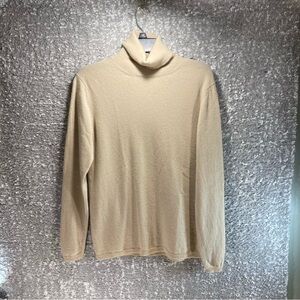 Sutton Studio Womens Cashmere Knit Long Sleeve Turtleneck Sweater XL Brown Tan